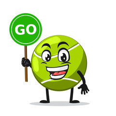 vector illustration of tennis ball mascot or character