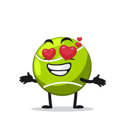 vector illustration of tennis ball mascot or character