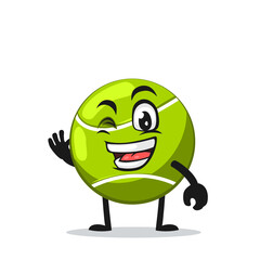 vector illustration of tennis ball mascot or character