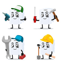 vector illustration of roll toilet paper mascot or character