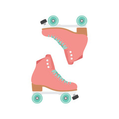 Roller Skates Vector, Roller Blades Set, Retro Skates, Skating  Symbol, 90's Nostalgia Vector Illustration Background