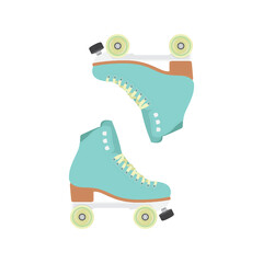 Roller Skates Vector, Roller Blades Set, Retro Skates, Skating  Symbol, 90's Nostalgia Vector Illustration Background