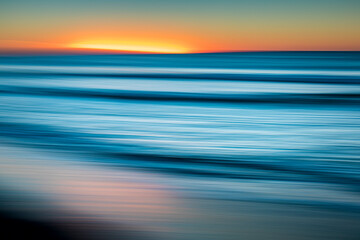 Blurred motion of sea at dawn