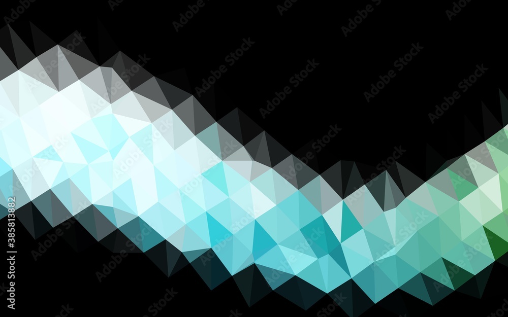 Wall mural light blue, green vector abstract mosaic pattern.