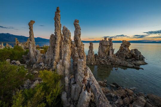 View of tufa towers in Mono Lake