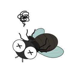 Fly cartoon vector. fly cartoon on white background.