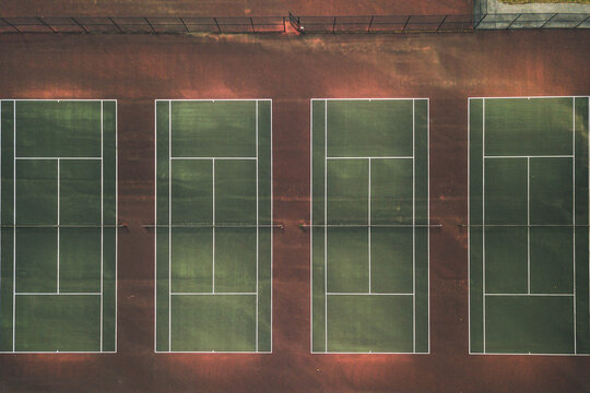Aerial view of tennis courts