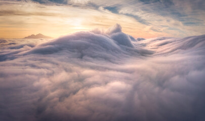 Scenic view of wave of fog