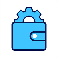 setting icon. setting with wallet symbol. Concept of financial adjustment. Vector illustration, vector icon concept.