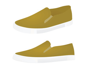 Brown loafer shoes. vector illustration
