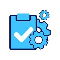 setting icon. setting with task symbol. Concept of task management. Vector illustration, vector icon concept.