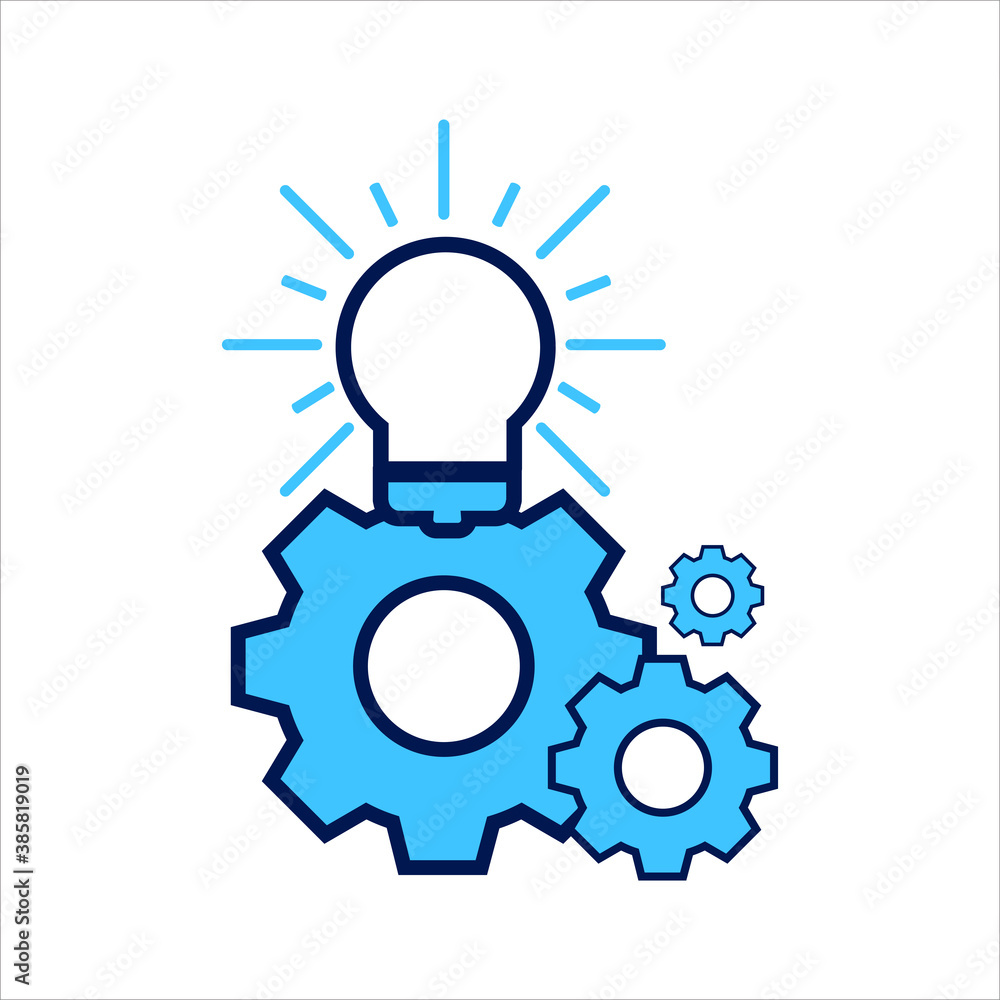 Poster setting icon. setting with idea symbol. vector illustration, vector icon concept.