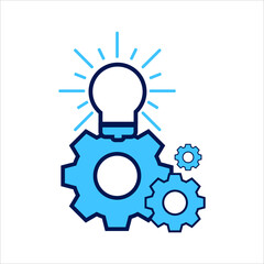 setting icon. setting with idea symbol. Vector illustration, vector icon concept.
