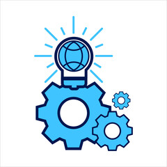 setting icon. setting with idea symbol. Vector illustration, vector icon concept.