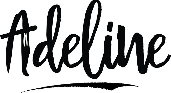 Adeline-Female name Modern Brush Calligraphy on White Background