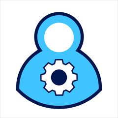 setting icon. setting with user symbol. Concept of user management. Vector illustration, vector icon concept.