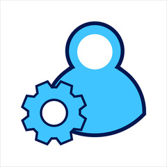 setting icon. setting with user symbol. Concept of user management. Vector illustration, vector icon concept.