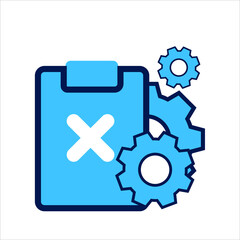 setting icon. setting with task symbol. Concept of task management. Vector illustration, vector icon concept.