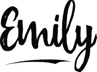  Emily-Female name Modern Brush Calligraphy on White Background