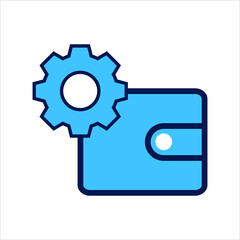 setting icon. setting with wallet symbol. Concept of financial adjustment. Vector illustration, vector icon concept.