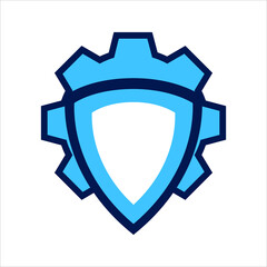 setting icon. setting with security shield symbol. Concept of security adjustment. Vector illustration, vector icon concept.