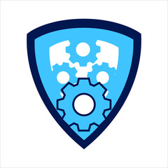 setting icon. setting with security shield symbol. Concept of security adjustment. Vector illustration, vector icon concept.
