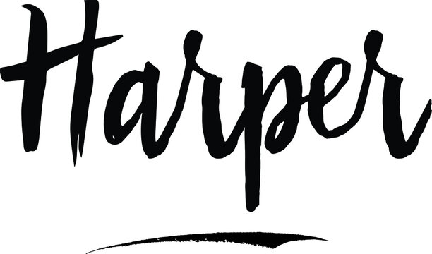  Harper-Female name Modern Brush Calligraphy on White Background
