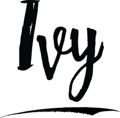  Ivy-Female name Modern Brush Calligraphy on White Background