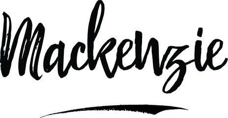  Mackenzie-Female name Modern Brush Calligraphy on White Background