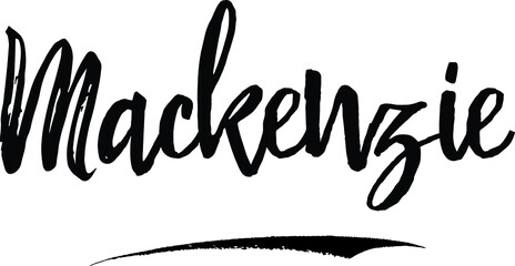 Mackenzie-Female name Modern Brush Calligraphy on White Background