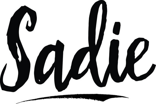  Sadie-Female name Modern Brush Calligraphy on White Background