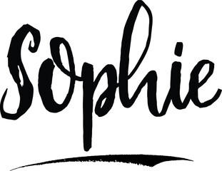  Sophie-Female name Modern Brush Calligraphy on White Background