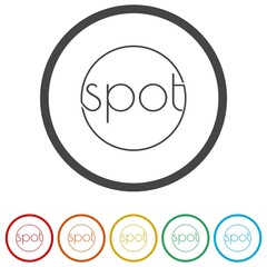 Spot word ring icon, color set