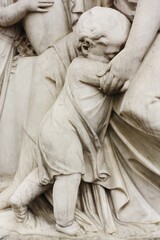 Fototapeta na wymiar Beautiful view marble statue in the necropolis