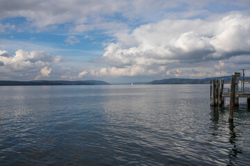 Obraz premium Bodenseepanorama bei Unteruhldingen