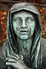 Beautiful view marble statue in the necropolis