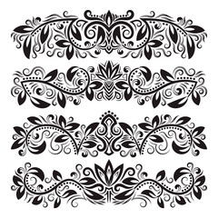 Set of vintage decorative elements