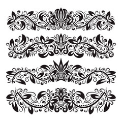 Set of vintage decorative elements