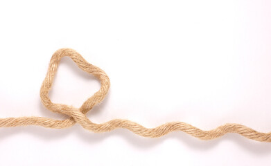 closeup brown strong rope isolated