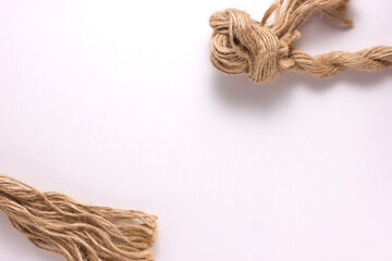 closeup brown strong rope isolated