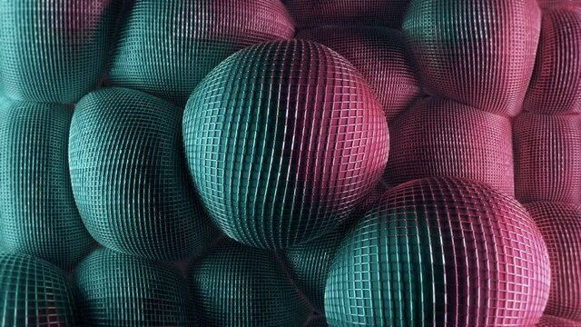 Metal grid pattern inflating and forming bulges