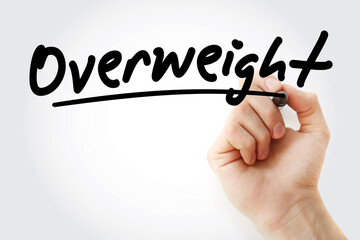 Overweight text with marker, concept background