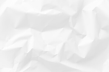 A clean, crumpled sheet of white or milky paper. Light texture of a crumpled paper sheet. Background, blank for design. High quality photo