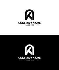ak letter branding logo Design, black white color...