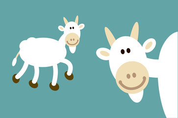 Goat farm animal smiley face cartoon illustration. This simple happy smiling farm animal is made of circles, ellipses, and egg shapes. Full vector artwork