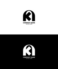 ak letter branding logo Design, black white color..