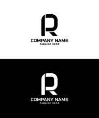 rc letter branding logo Design, black white color..