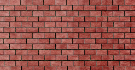 Brick red masonry. Background of evenly stacked bricks.