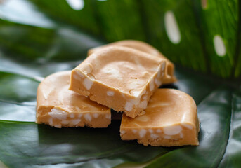 handmade soap made from squeezing soap slivers, the concept of spa and self-care at home