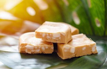 handmade soap made from squeezing soap slivers, the concept of spa and self-care at home